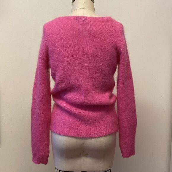 NWT Bianco & Blu Luxury Yarn Kid Mohair Knit Pink Sweater ❤️ - Picture 5 of 6